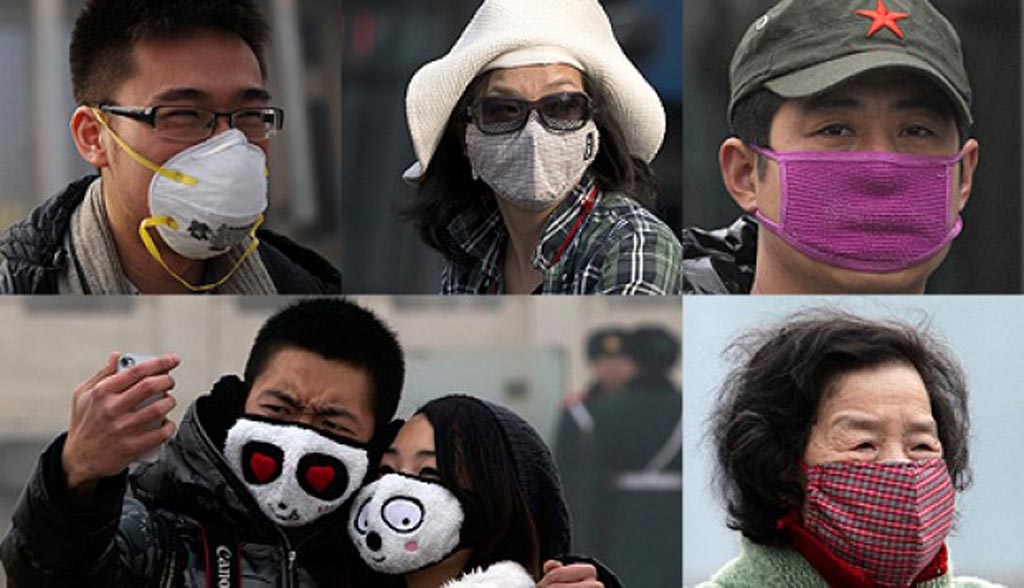 Image: Different styles of facemasks worn in China (Photo courtesy of the AP).