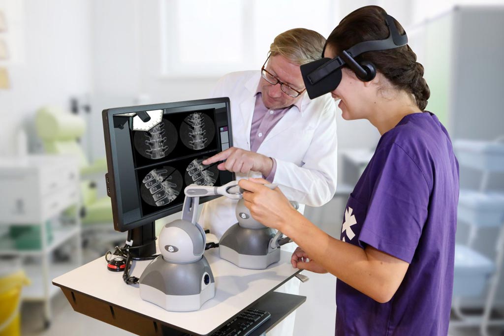Image: A VR haptic feedback system can train future surgeons (Photo courtesy of FundamentalVR).