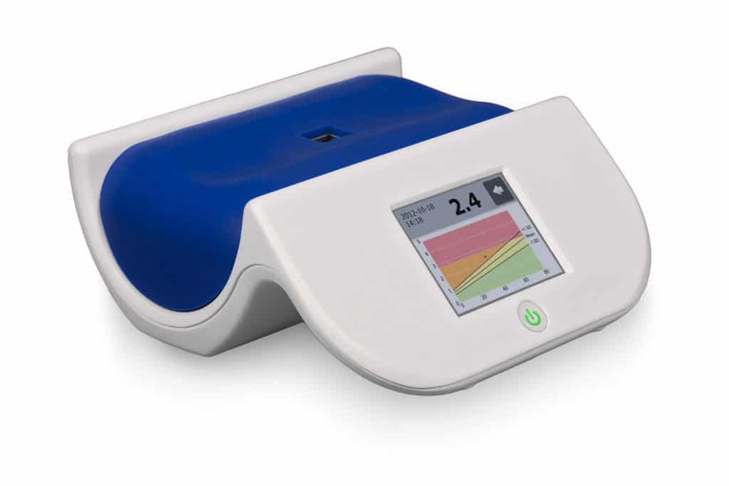 Image: The AGE reader used in the study (Photo courtesy of Diagnoptics Technologies).