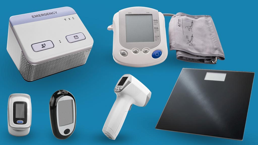 Image: The Electronic Caregiver Pro Health system and connected Bluetooth biometric devices (Photo courtesy of SDS).