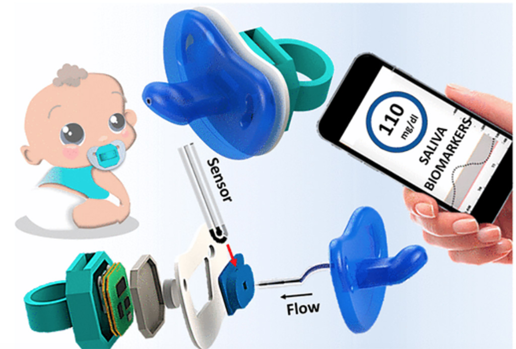 Image: A biosensor inside a pacifier can monitor newborns (Photo courtesy of UCSD)