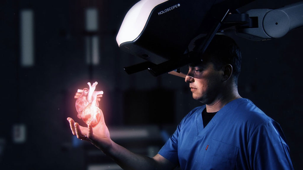 Image: The HOLOSCOPE-I over-the-head holographic system (Photo courtesy of RealView Imaging) Image: The HOLOSCOPE-I over-the-head holographic system (Photo courtesy of RealView Imaging)