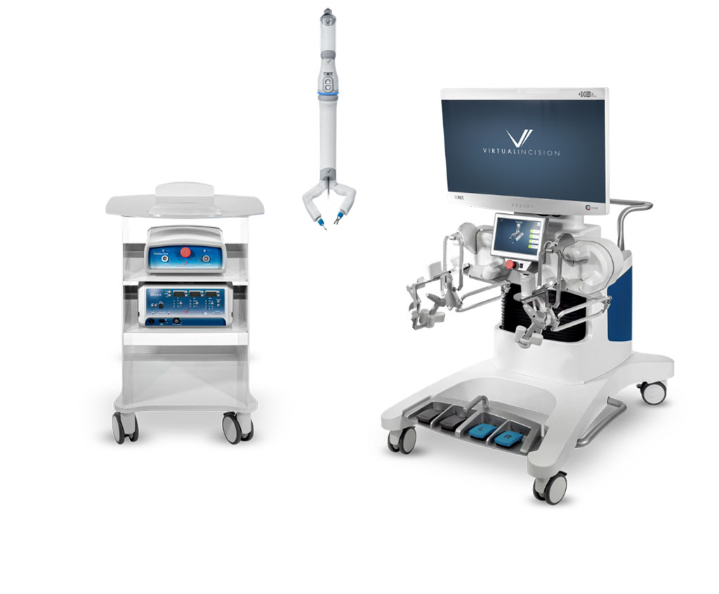 Image: The MIRA Companion Cart, mini-robot, and Surgeon Cart (Photo courtesy of Virtual Incision)