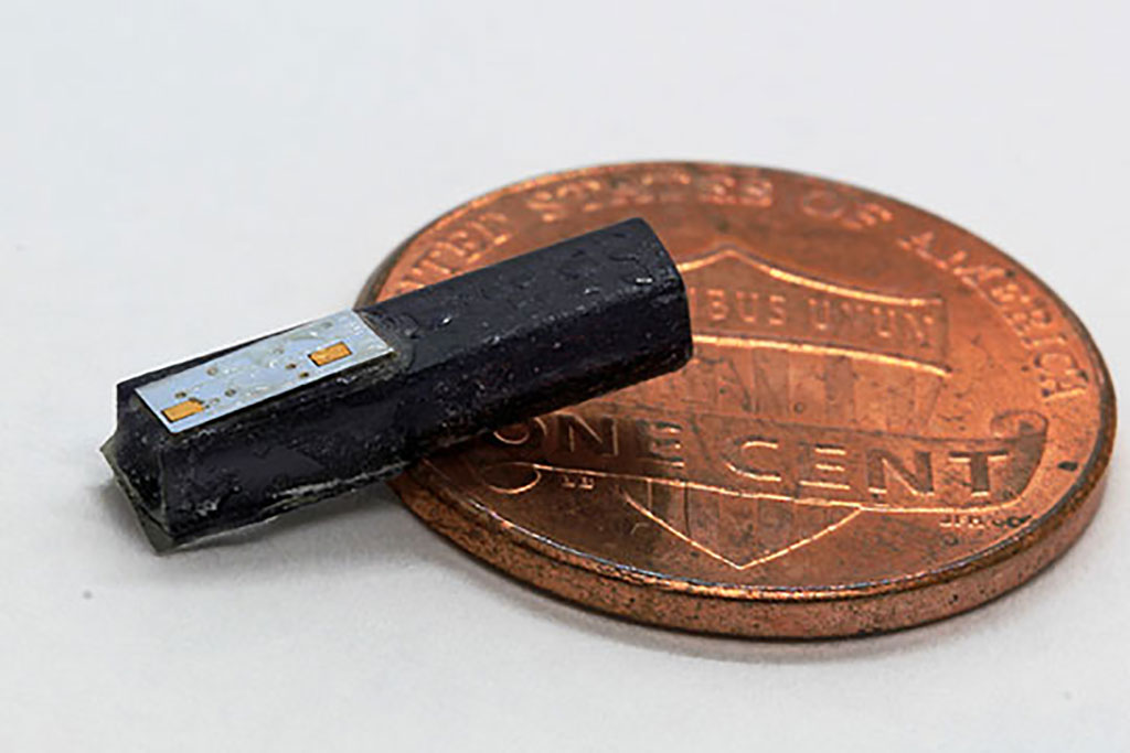 Image: Tiny, wireless device can treat neurological diseases or block pain (Photo courtesy of Rice University)
