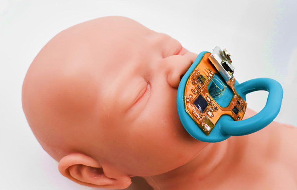 Image: A wireless, bioelectronic pacifier could eliminate the need for invasive blood draws (Photo courtesy of WSU)
