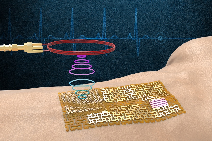 Image: The device senses and wirelessly transmits signals related to pulse, sweat, and ultraviolet exposure (Photo courtesy of MIT)