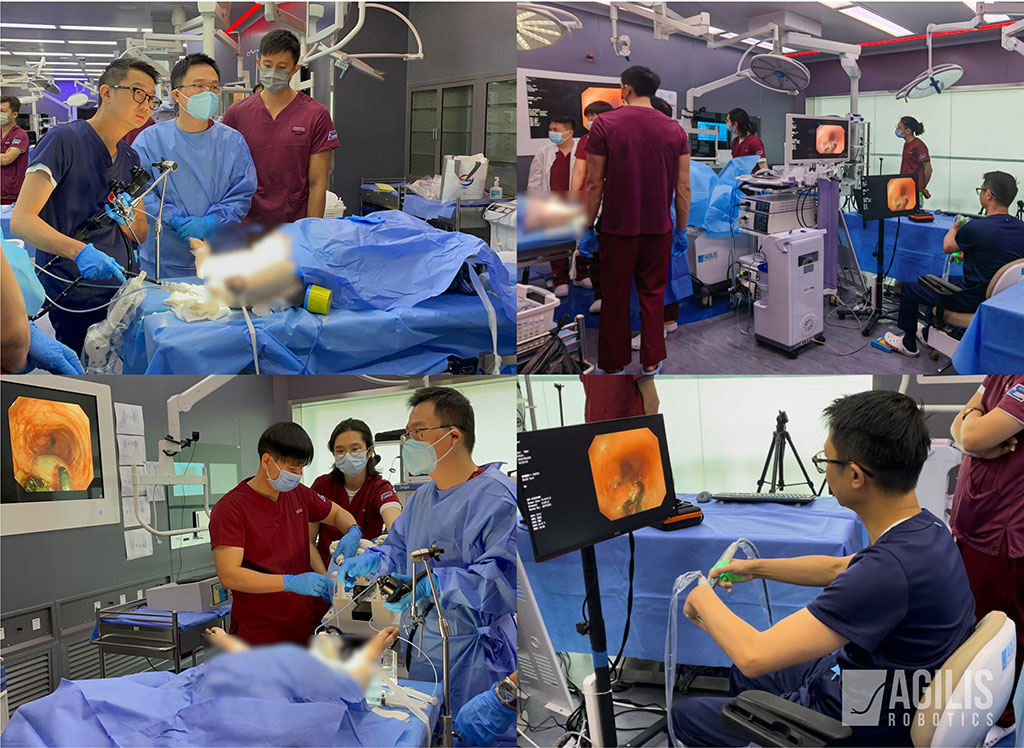 Image: Live swine trial of the surgical robotic arms that can transform endoscopic surgery (Photo courtesy of Agilis)