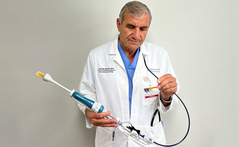 Image: The UltraNav Transseptal Catheter System houses a needle and ultrasound in one system (Photo courtesy of Dib UltraNav Medical)