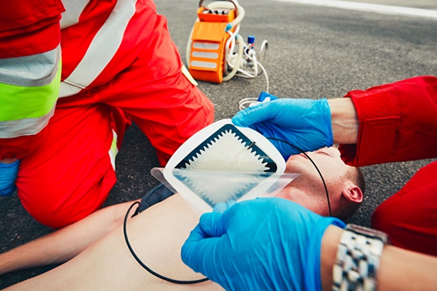 Image: Placing the pads in the front and back during defibrillation can improve the odds of survival in out-of-hospital cardiac arrest (Photo courtesy of 123RF)