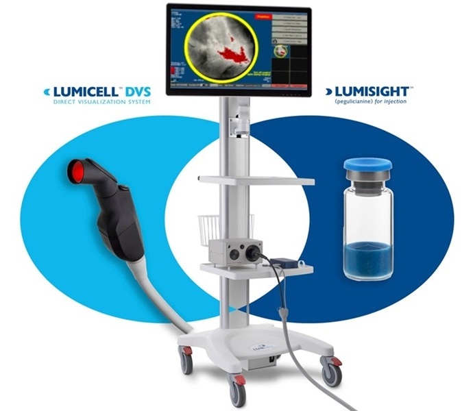 Image: LumiSystem is the combination of two FDA approved products: LUMISIGHT (pegulicianine) and Lumicell Direct Visualization System (Photo courtesy of Lumicell)