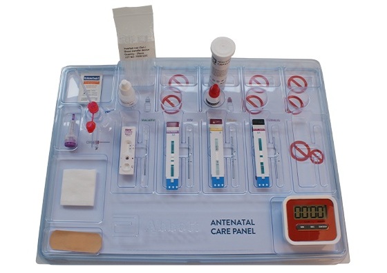 Image: The Determine Antenatal Care Panel diagnoses HIV, syphilis, and hepatitis B at the point of care (Photo courtesy of Abbott)