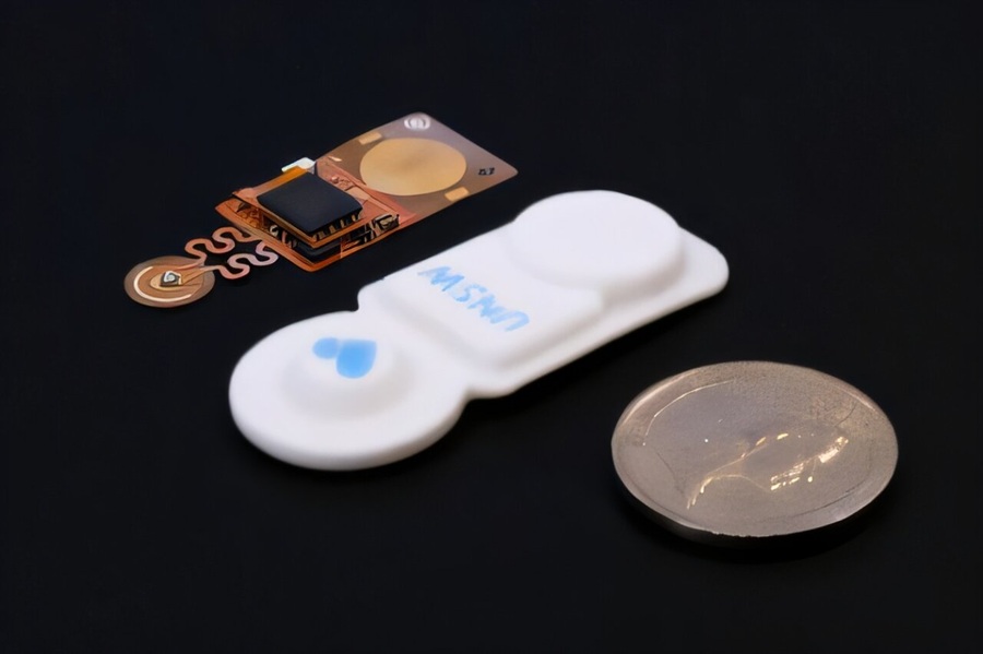 Image: The AusculPatch is a tiny wearable sensor that weighs just 3.2 grams (Photo courtesy of UNSW)