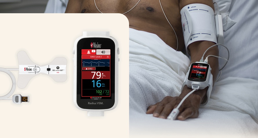 Image: Powered by Masimo’s next-generation smartSET pulse oximetry platform, the feature analyzes continuous physiologic data to help detect early respiratory compromise in patients receiving opioid therapy (Photo courtesy of Masimo)