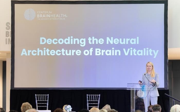 Image: Scientist Robyn A. Honea, PhD, presents at Center for BrainHealth in Dallas, Texas duriing BrainHealth Week 2026 (Photo courtesy of Center for BrainHealth)
