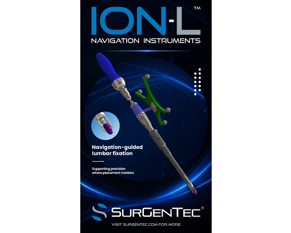 Image: SurGenTec Secures FDA Clearance for ION-L™ - Lumbar Navigation Compatible (Photo Courtesy of SurGenTec)