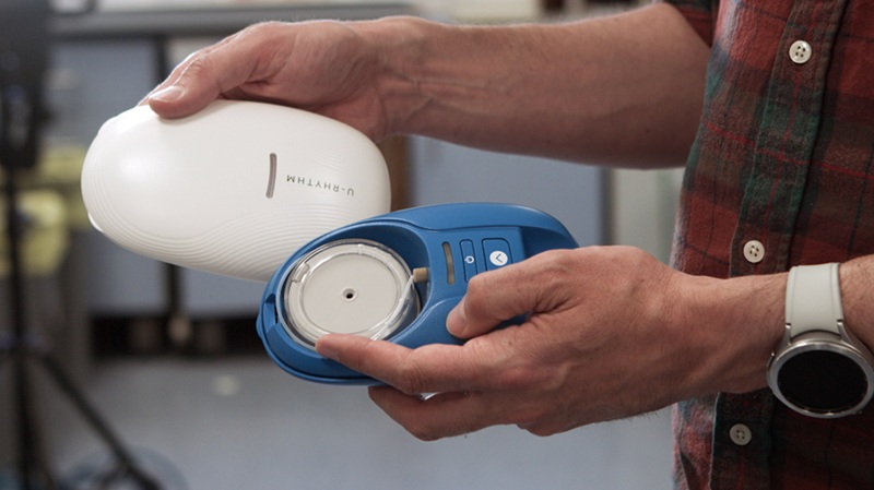 Image: The wearable U-RHYTHM device, developed by the University of Bristol. (Image Credit: David Hills/Glude.tv)
