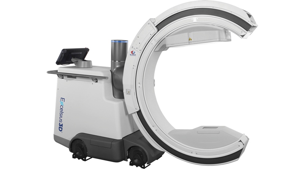 Image: Excelsius3D combines digital X-ray, fluoroscopy, and 3D imaging in one OR imaging system, providing real-time image capture, post-capture visualization, and DICOM image storage. (Photo courtesy of Globus Medical)
