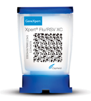 Cepheid\'s Xpert Flu/RSV XC cartridge test, which runs on the automated GeneXpert System