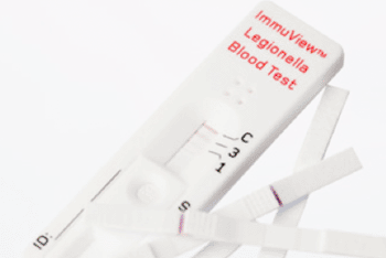 Image: The ImmuView Legionella Lateral Flow Blood Test (Photo courtesy of Statens Serum Institut).