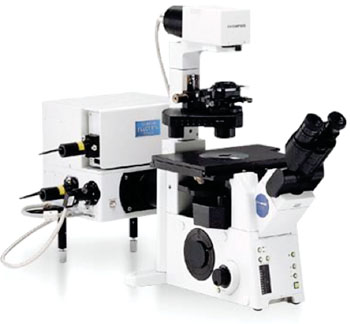 Image: The Fluoview 1000 confocal fluorescence microscope (Photo courtesy of Olympus).