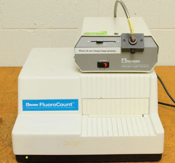 Image: Packard FluoroCount microtiter-plate reader adapted to read lateral flow strips (Photo courtesy of PerkinElmer).