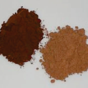 Image: Dutch process cocoa (left) compared to natural cocoa (right) (Photo courtesy of Wikimedia Commons).