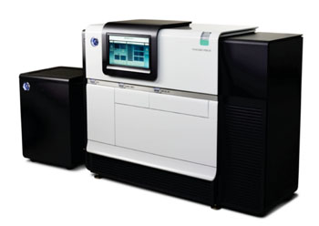 The PacBio RSII system for monitoring and analyzing single molecule, real-time (SMRT) sequencing reactions (Photo courtesy of Pacific Biosciences)