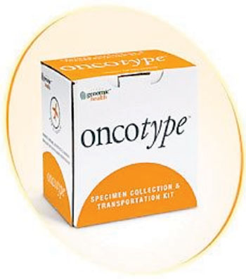 Image: The Oncotype specimen collection and transportation kit (Photo courtesy of Global Health Inc.).