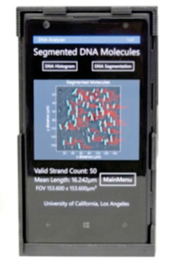 Image: Imaging and sizing of single DNA molecules on a mobile-phone (Photo courtesy of the Ozcan Lab at UCLA - the University of California, Los Angeles).