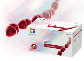 Caption: The “Sofia Strep A+ FIA” test for rapid Group A Streptococcus detection has received the first simultaneous FDA clearance and CLIA waiver via the FDA’s new Dual Submission Program (Image courtesy of Quidel Corporation).