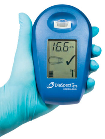 Image: The new DiaSpect Tm, a heat and humidity compatible point-of-care analyzer with long-life battery, enabling immediate hemoglobin results for anemia diagnosis in almost all locations and climatic conditions (Photo courtesy of EKF Diagnostics).