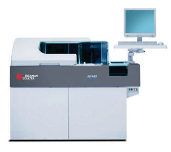 Image: The AU 480 automatic biochemical analyzer (Photo courtesy of Beckman Coulter).