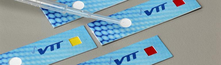 Image: Paper replaced nitrocellulose as support material in a new rapid assay for morphine (Photo courtesy of VTT).