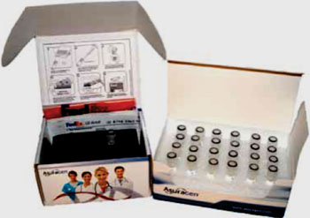 Image: The miRInform Thyroid test collection kit for the molecular diagnosis of thyroid cancer (Photo courtesy of Asuragen Inc.).