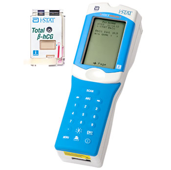 Image: The i-Stat TOTAL ß-hCG, the first and only handheld blood test for pregnancy (Photo courtesy of i-Stat).