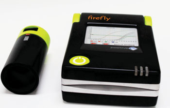 Image: Firefly Dx prototype system is designed to provide real-time, accurate results on a handheld point-of-care, point-of-need device, with applications in diagnostic pathogen detection, agricultural and food screening, and detection of biological weapons agents (Photo courtesy of PositiveID Corporation).