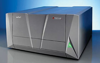 Image: The TECAN Safire UV-VIS-IR and fluorescence microplate reader (Photo courtesy of California Institute of Technology).