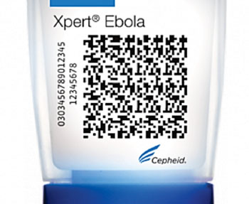 Image: The Xpert Ebola Assay cartridge (Photo courtesy of Cepheid Inc.).