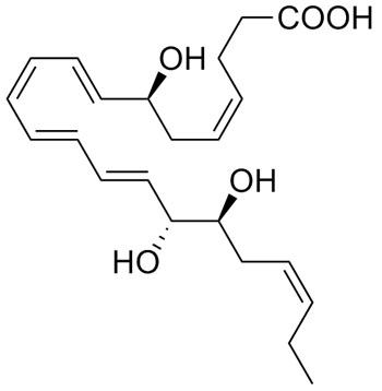 Image: The chemical structure of resolvin D2 (Photo courtesy of Wikimedia Commons).
