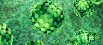 Image: A depiction of a surface view of coronavirus, which has now been linked to neurological disease (Image courtesy of the Institut National de la Recherche Scientifique).