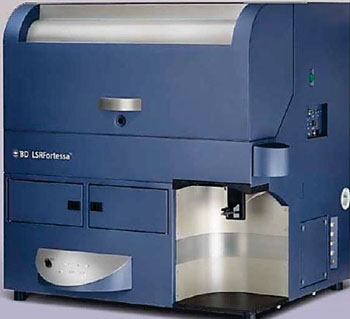 Image: The BD LSRFortessa flow cytometer cell analyzer (Photo courtesy of Becton Dickinson).