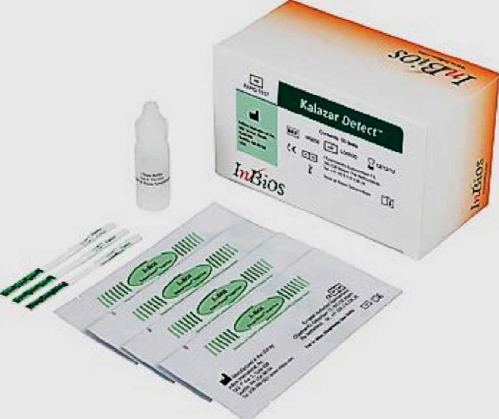 Image: The Kalazar Detect dipstick kit, a recombinant k39 antigen-based immunochromatographic strip to detect anti-Leishmania antibodies (Photo courtesy of InBios International).
