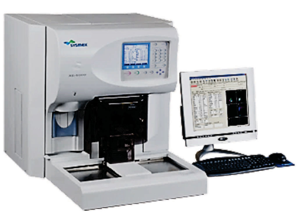图片：XE-2100自动化血液参数分析仪（图片蒙Sysmex公司惠赐）。