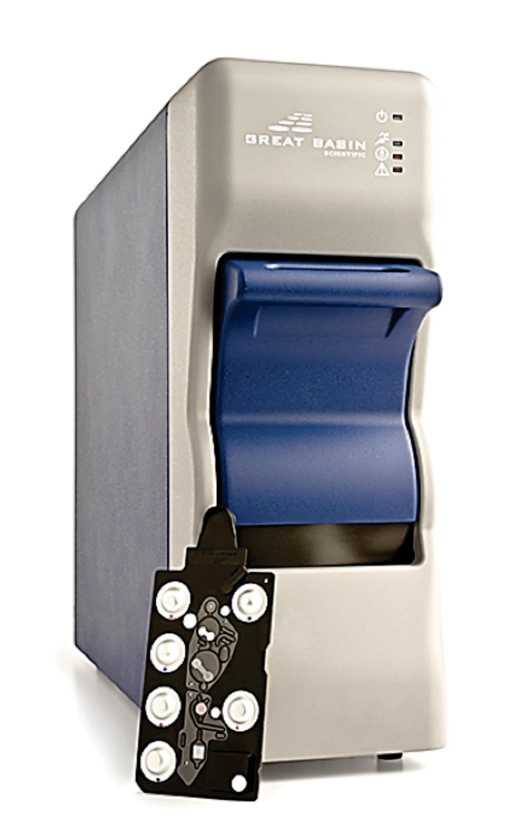 Image: The Great Basin bench top analyzer with assay cartridge (Photo courtesy of Great Basin Scientific).
