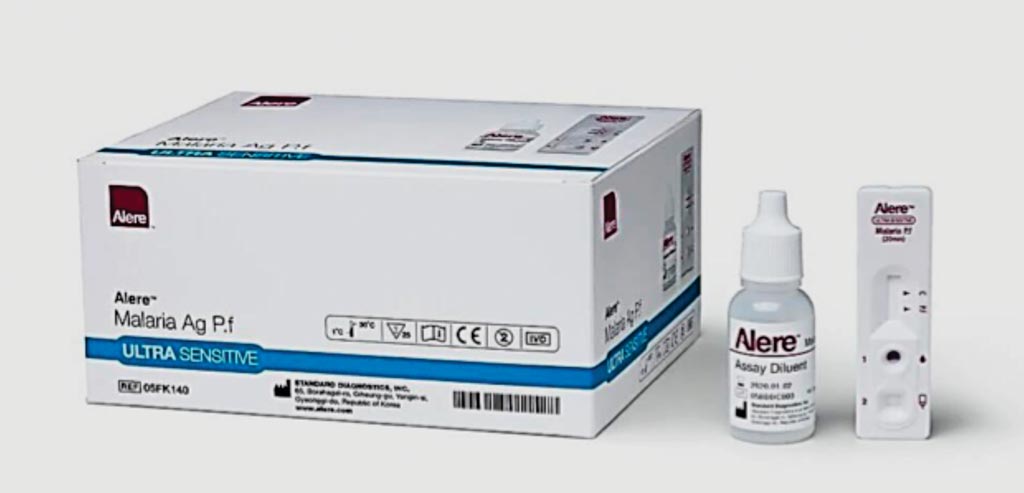 Image: The Malaria Ag P.f test is 10 times more sensitive than current malaria rapid diagnostic tests for the detection of Plasmodium falciparum HRP-II antigen (Photo courtesy of Alere).