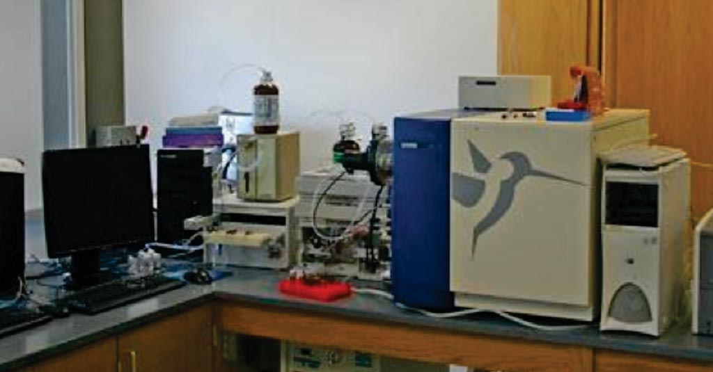 Image: The MS ESI LC-TOF Micromass LCT 4 (Photo courtesy of Waters / UC Irvine).
