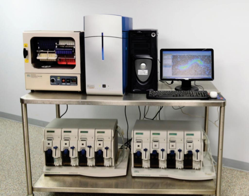Image: The Affymetrix Genechip 3000 microarray scanner and autoloader fluidics station 450 (Photo courtesy of New-life Scientific).