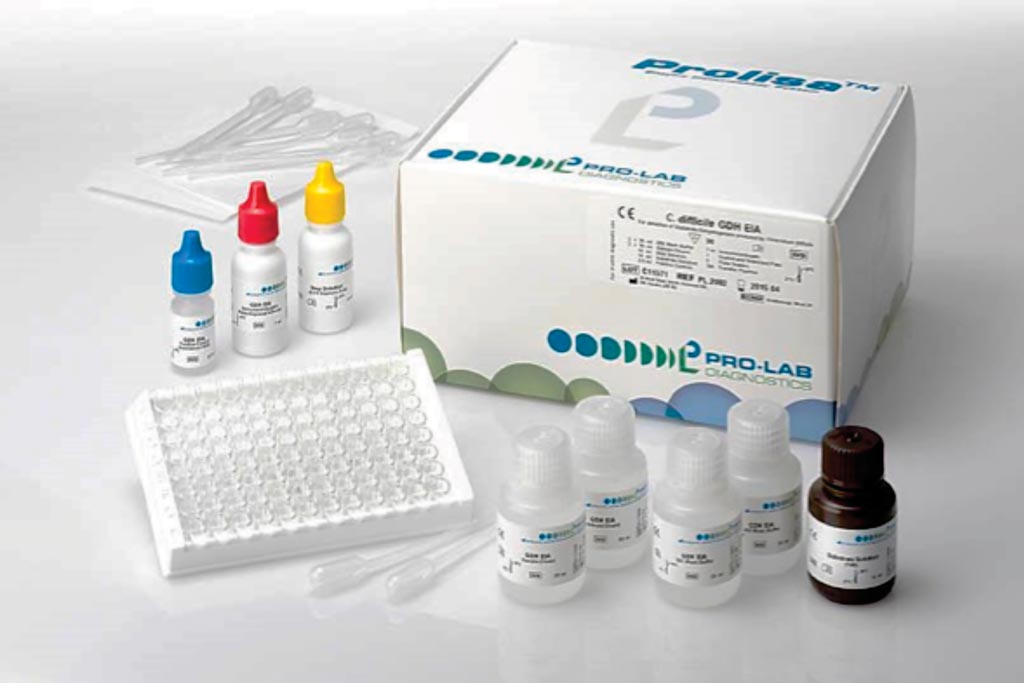 The Prolisa C. difficile GDH EIA is a microwell assay for the qualitative detection of Clostridium difficile glutamate dehydrogenase (GDH) in fecal specimens. The test is intended for use as an aid in the diagnosis of C. difficile infections (Photo courtesy of Pro-Lab Diagnostics).