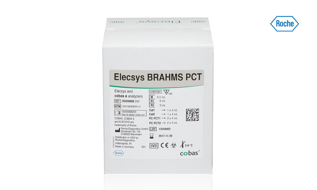 Image: The Elecsys BRAHMS PCT (procalcitonin) assay is intended for the mortality risk assessment and management of sepsis patients. Featuring a short duration time of only 18 minutes, the Elecsys BRAHMS PCT assay can be easily added to any of the automated cobas immunoanalyzer platforms (Photo courtesy of Roche Diagnostics).