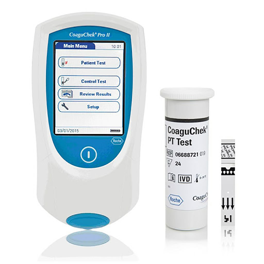 Image: The CoaguChek Pro II Coagulation Meter and CoaguChek PT Test Strips (Photo courtesy of Roche Diagnostics)